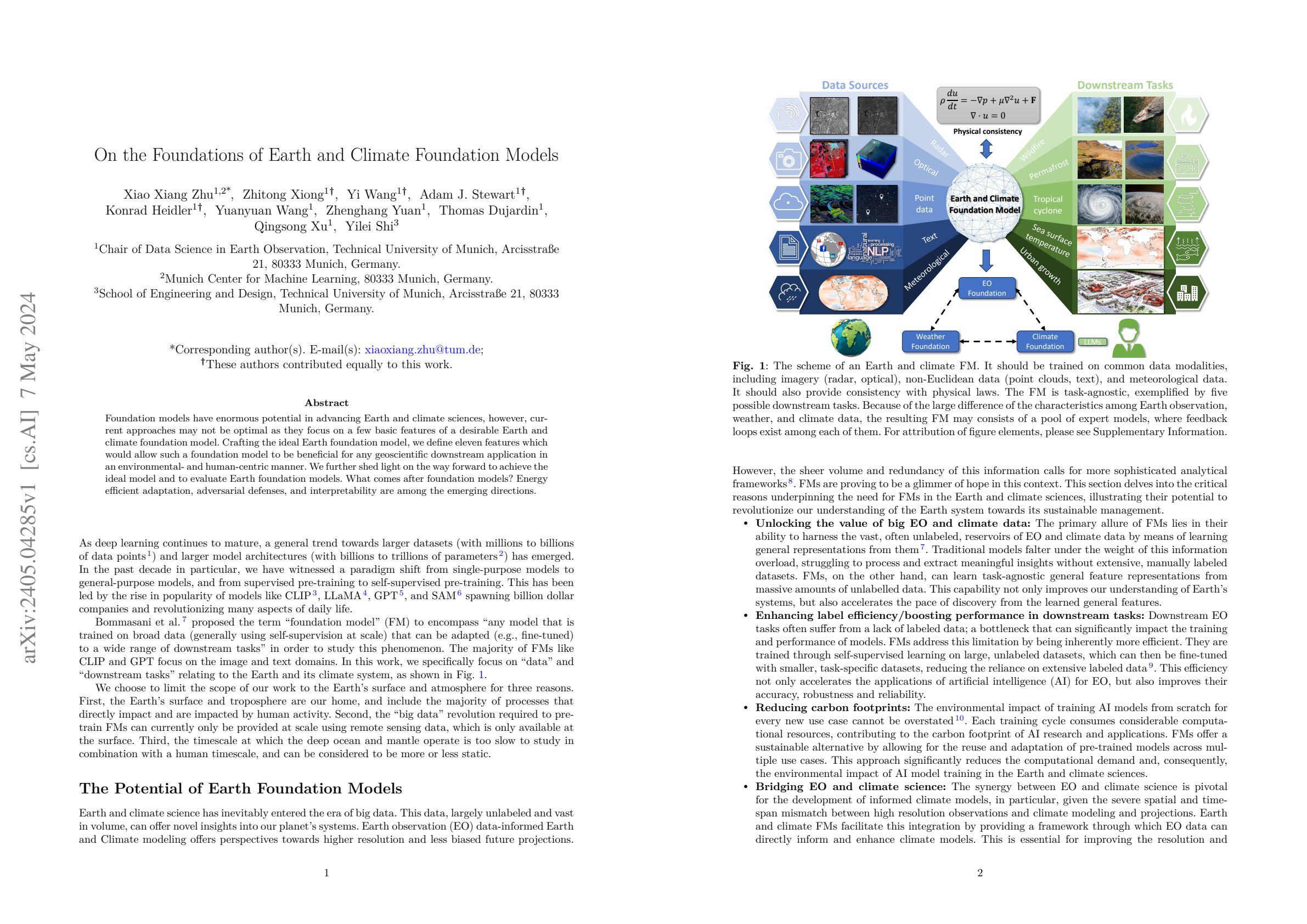 On the Foundations of Earth and Climate Foundation Models