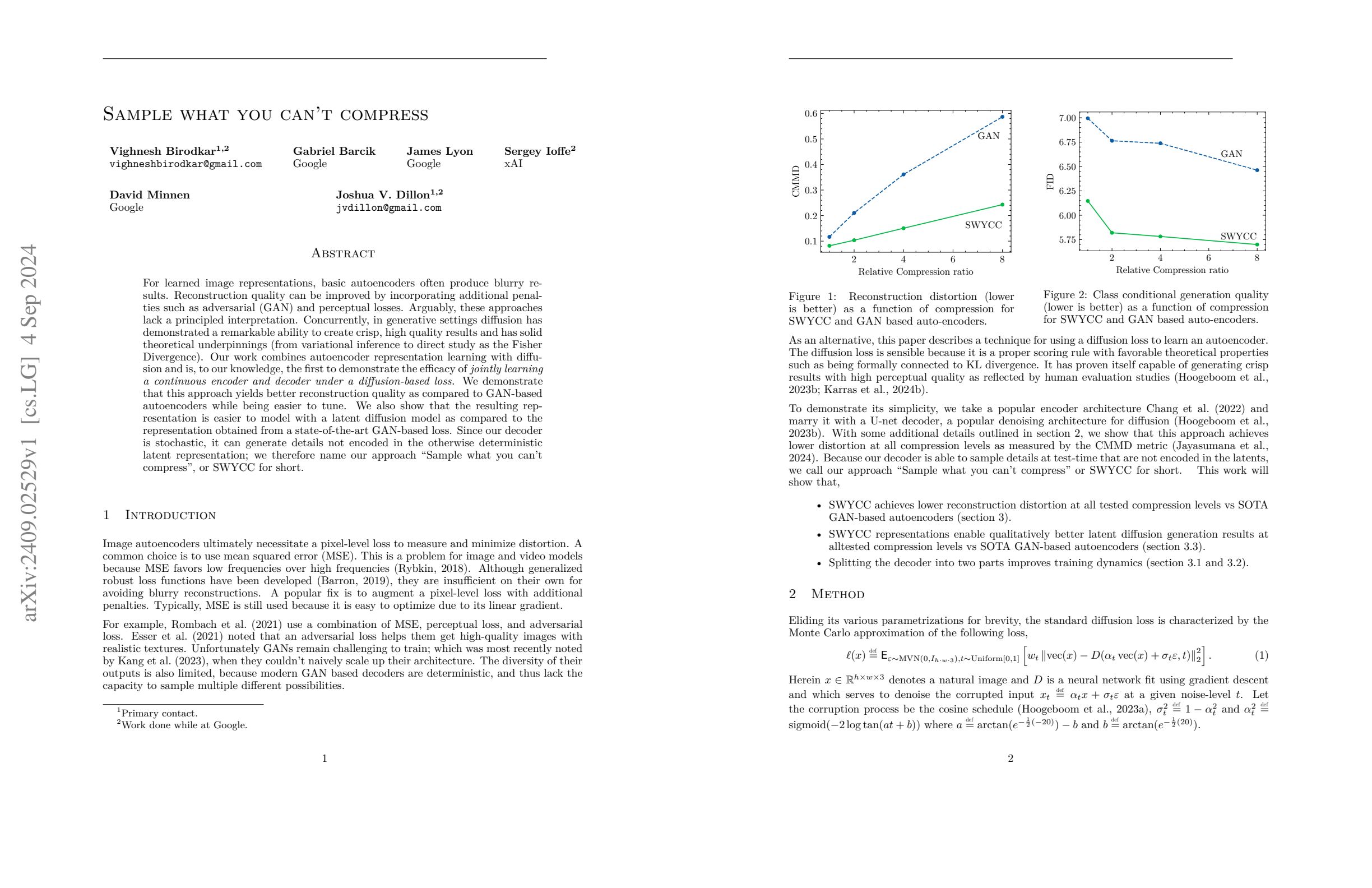 Sample what you cant compress