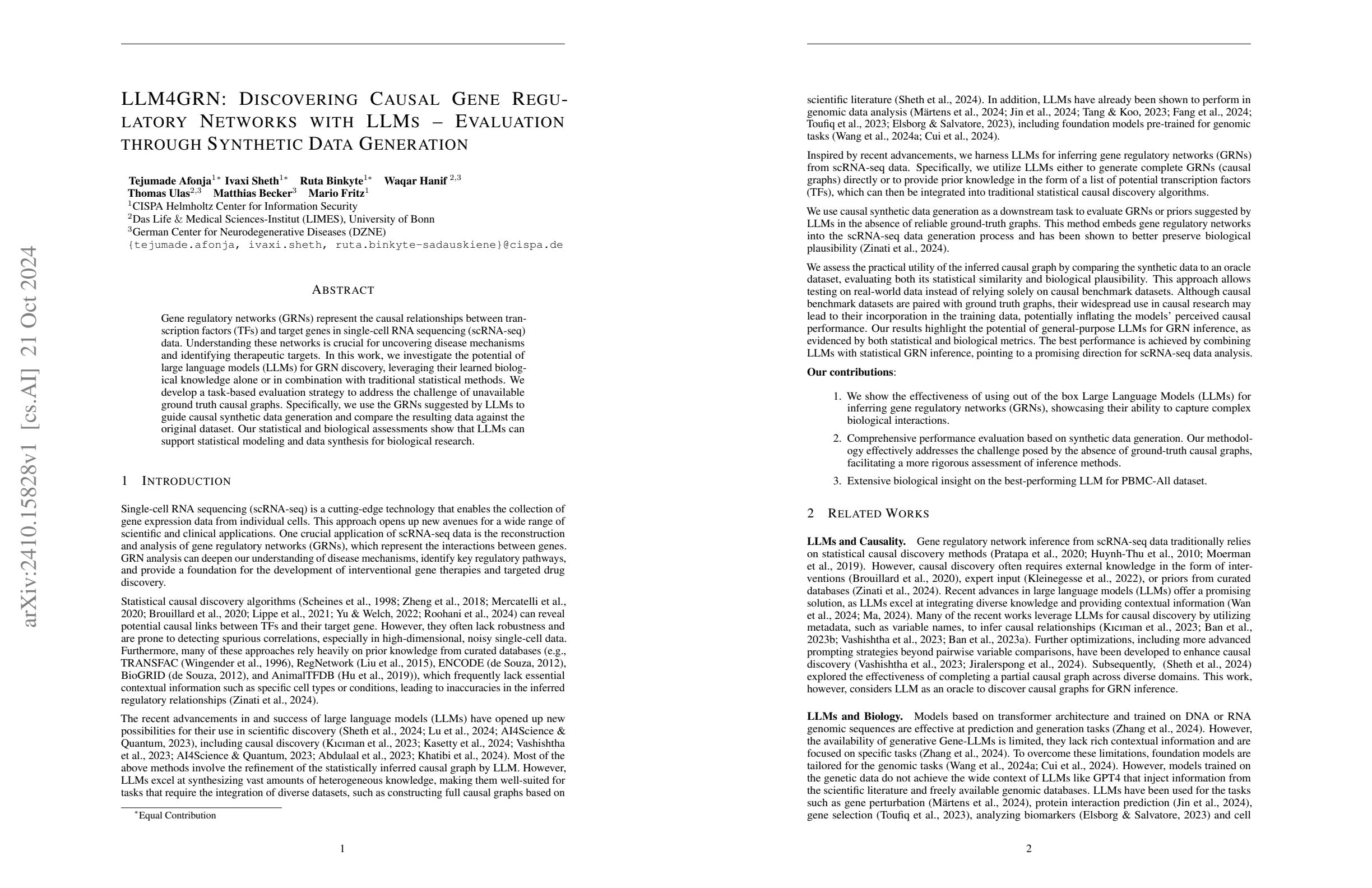 LLM4GRN Discovering Causal Gene Regulatory Networks with LLMs