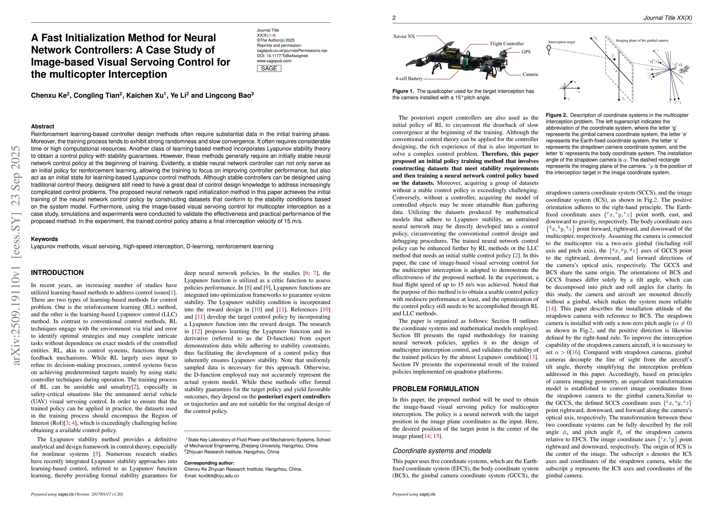 A Fast Initialization Method for Neural Network Controllers: A Case ...