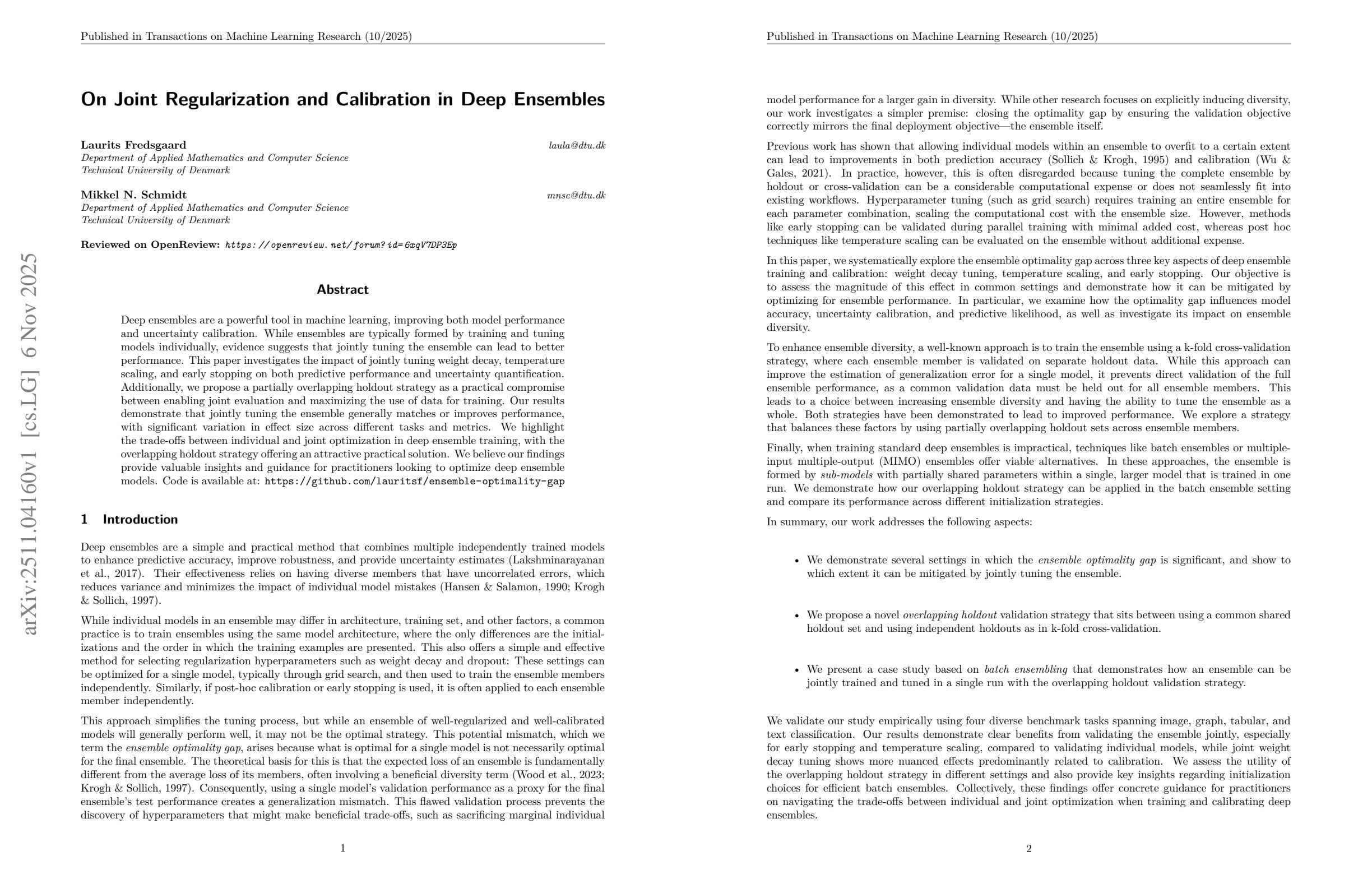 On Joint Regularization and Calibration in Deep Ensembles