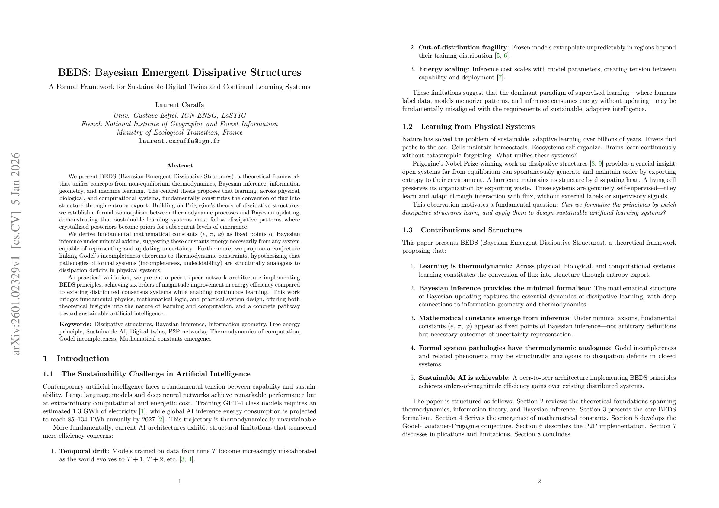 BEDS: Bayesian Emergent Dissipative Structures